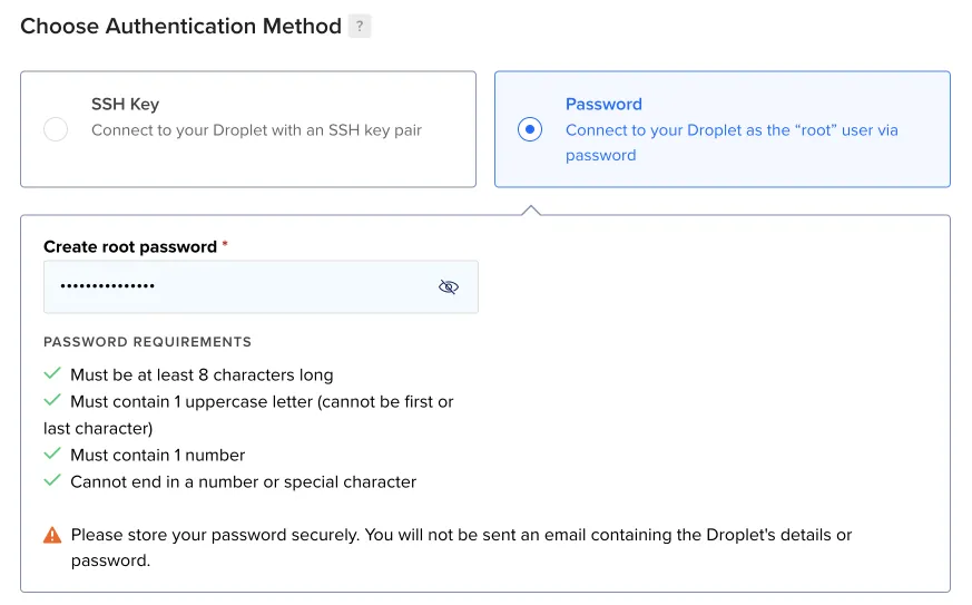 Choosing authentication method