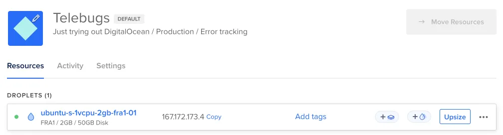 List of droplets for the Telebugs project