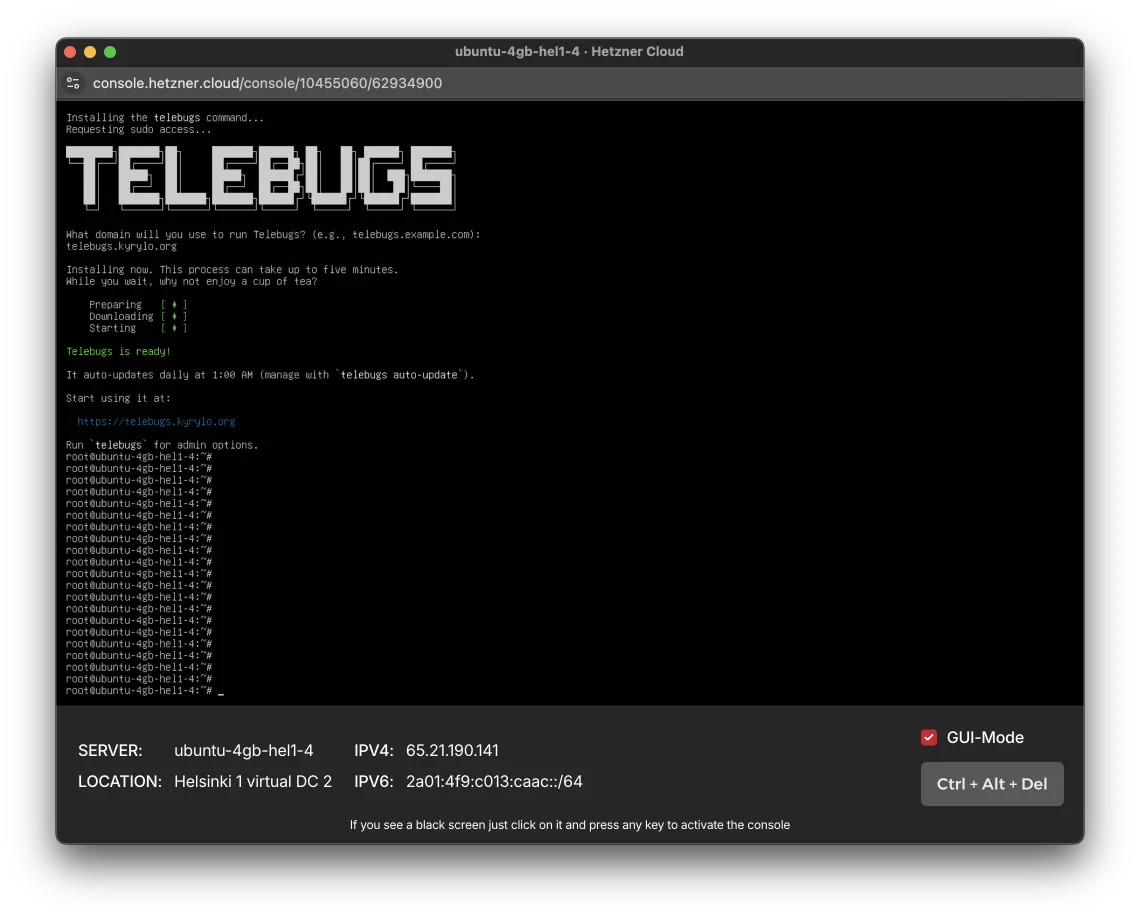 Telebugs installation complete